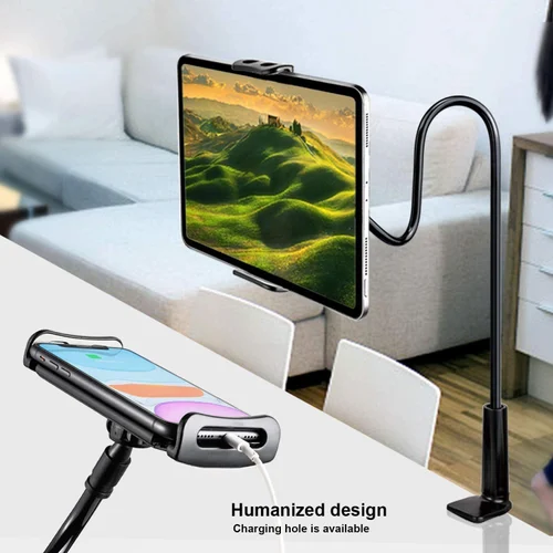 Screw Lazy Cell Phone Clip Holder Gooseneck Clamp Lazy Mount Flexible Bracket Mobile Stand